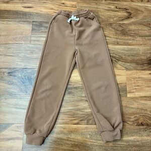 Shein Youth Pull On Elastic Waist Tapered Jogger Brown Pants Size 7Y